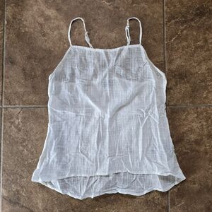 White Woven Nana Judy Tank